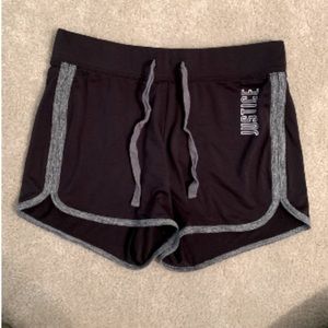 Justice Girls Black & Gray Athletic Shorts